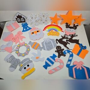 28 Christmas Felt Decorations Set. Christmas Felt Ornaments.